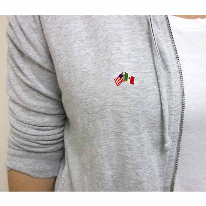 20 Mexico USA Crossed Friendship Flag Lapel Pin Support Patriotic Enamel Badge