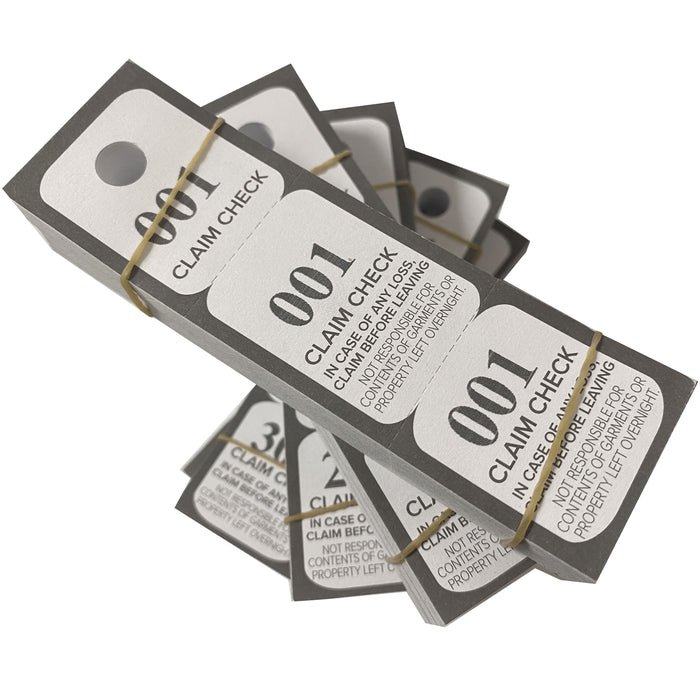 500 Triplicate Claim Checks 3 Part Paper Coat Room Tickets Number Tags Hang Coat