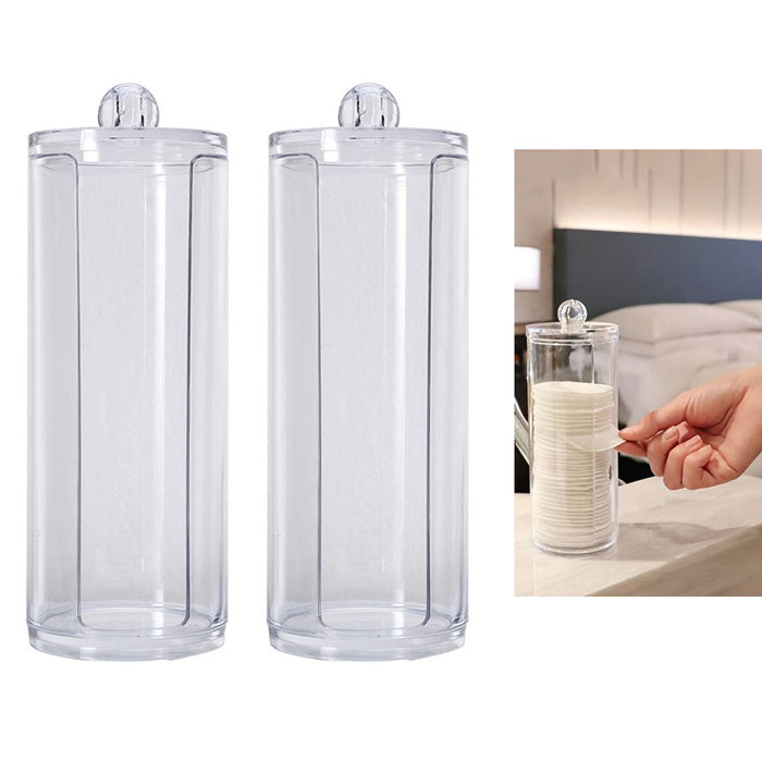 2 Cotton Pad Organizer Storage Makeup Remover Puff Dispenser Cosmetic Container