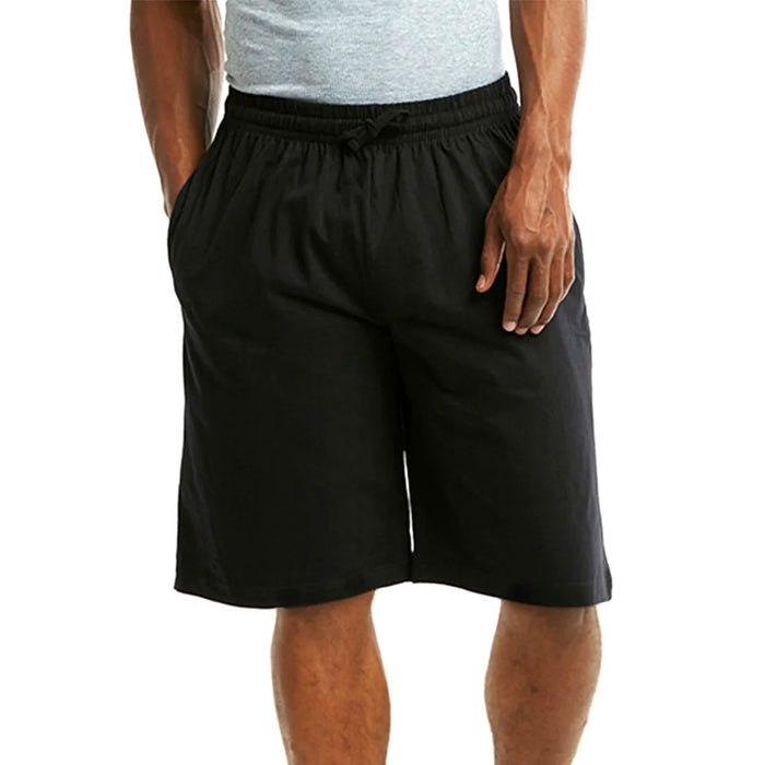 2 Men Athletic Gym Short 21" Elastic Waist Casual Pajama Pocket Jogger Workout M