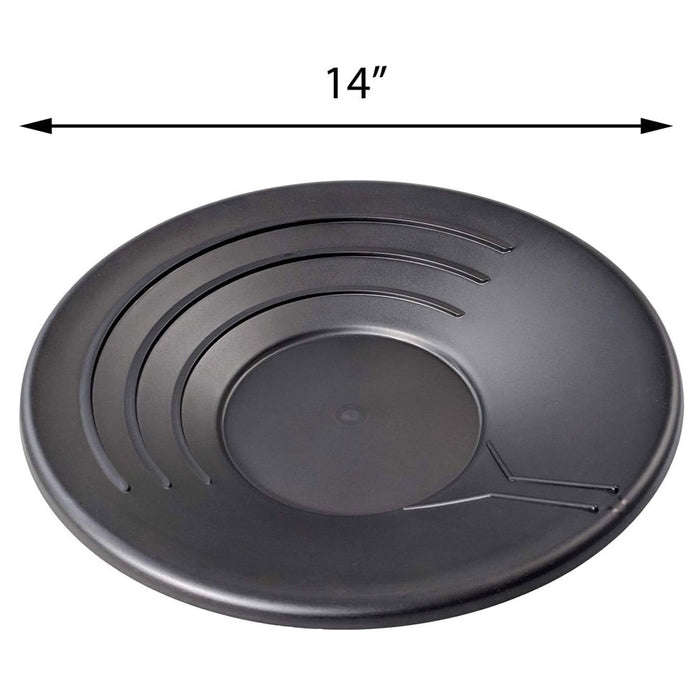 4 Pc Black Plastic 14" Gold Pan Nugget Mining Panning Sifter Riffles Prospecting