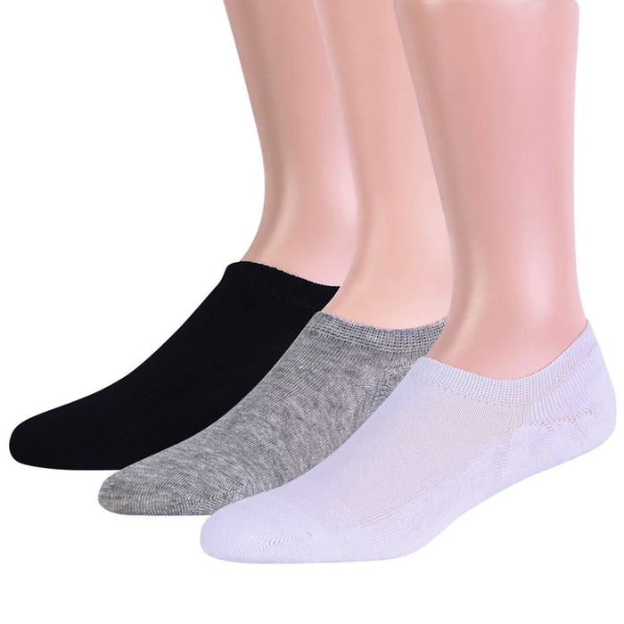6 Pk Mens Cotton Foot Cover Socks No Show Non Slip Footies Invisible Liner 10-13
