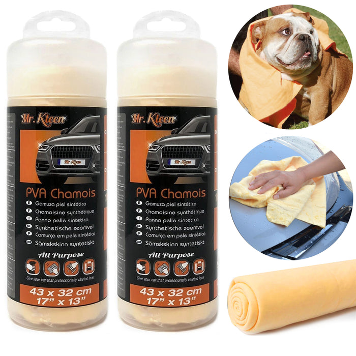 2 Chamois Towel Car Wash Super Absorbent Drying Auto Cleaning Cloth Wipe Detail