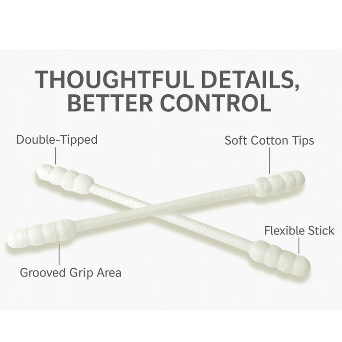 300ct Cotton Swabs Double Grooved Tipped Applicator Tip Safety Ear Wax Remover
