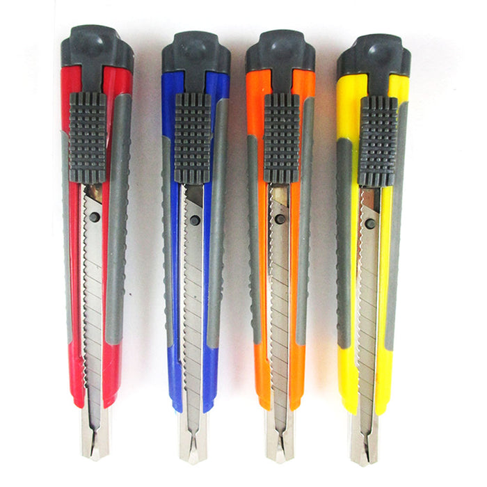 4 Utility Knife Box Cutter Retractable Snap Off Lock Razor Sharp Blade Tool !