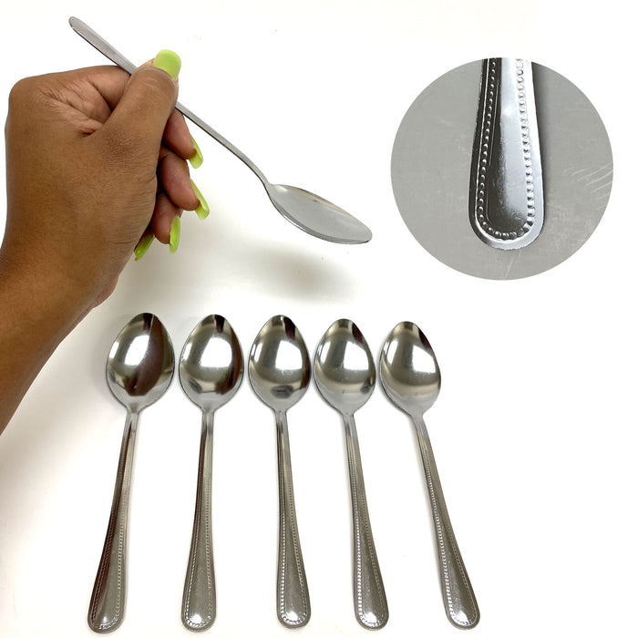 12 Stainless Steel Table Dinner Spoons Set Kitchen Cutlery Utensils Tableware