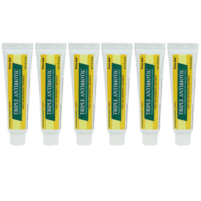 6 Pc First Aid Triple Antibiotic Ointment Bacitracin Neomycin Polymyxin 0.33oz