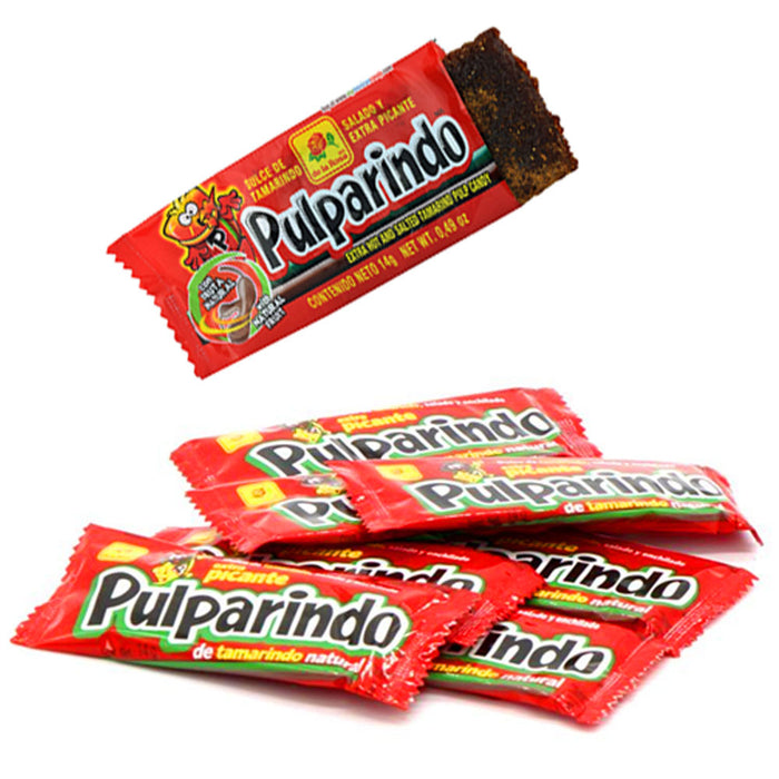 12 Pc Pulparindo Extra Spicy Flavor Mexican Candy Tamarindo Pulp Hot Salted 1 Pk
