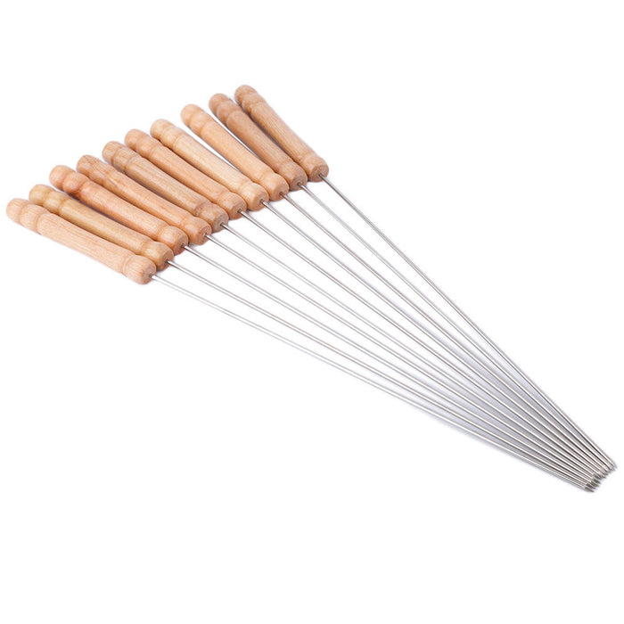 6 PC Kabob Skewers Stainless Steel BBQ Barbecue Skewer Reusable Grilling Sticks