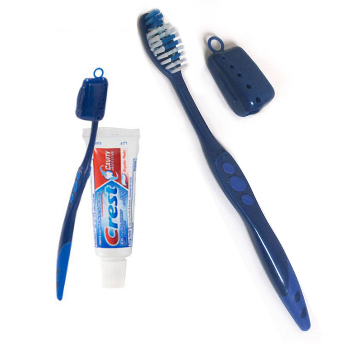 3 Packs Toothbrush Toothpaste Kit Travel Crest .85 oz Holder 3 Piece Set Compact