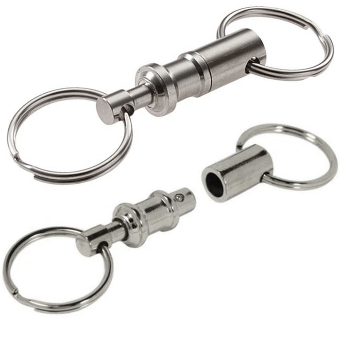 12 Pc Metal Key Ring Detachable Break Pull Apart Keyring Keychain Quick Release