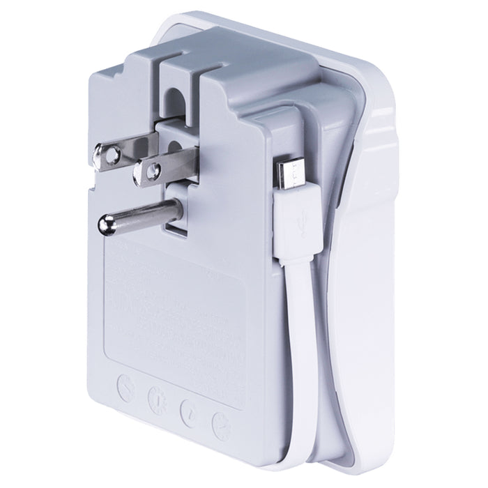 2 Pc Dual USB Port Travel Wall Charger Adapter 2 Outlet Folding Micro Cable Plug