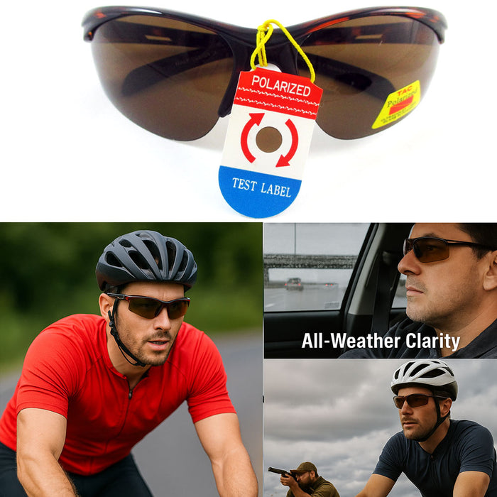 2 Professional Polarized Cycling Driving Fishing Glasses Outdoor Sports Sunglass