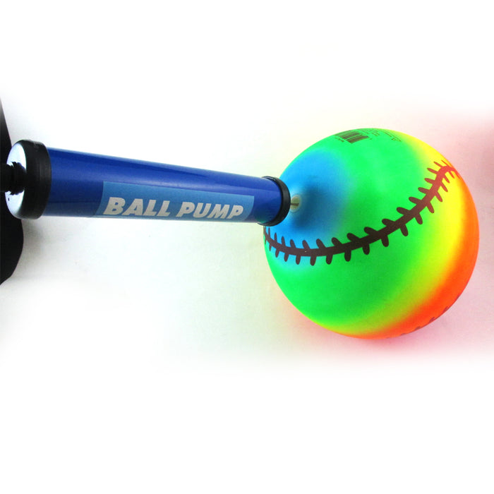 1 Rainbow Inflatable PVC Ball 9" Beach Pool Outdoor Play Sport Print + Free Pump