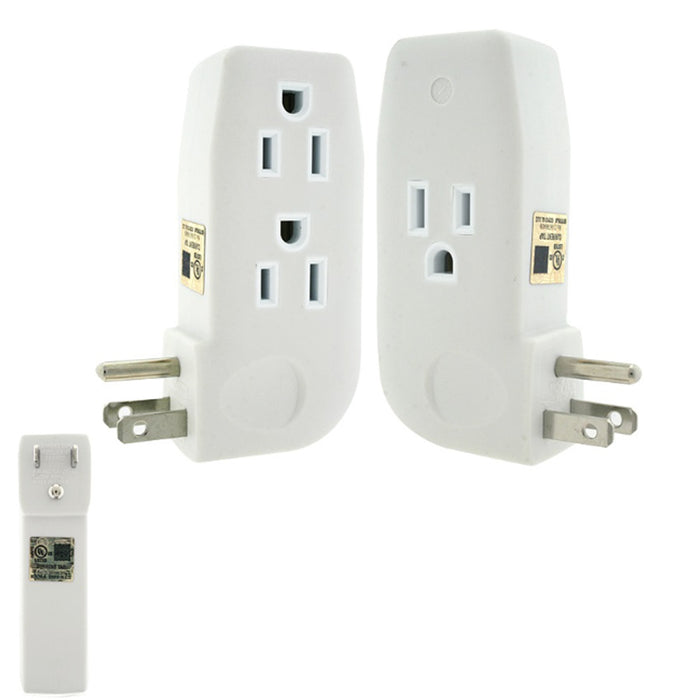Triple 3 Outlet Grounded AC Wall Plug Power Tap Splitter 3-Way Electric Adapter