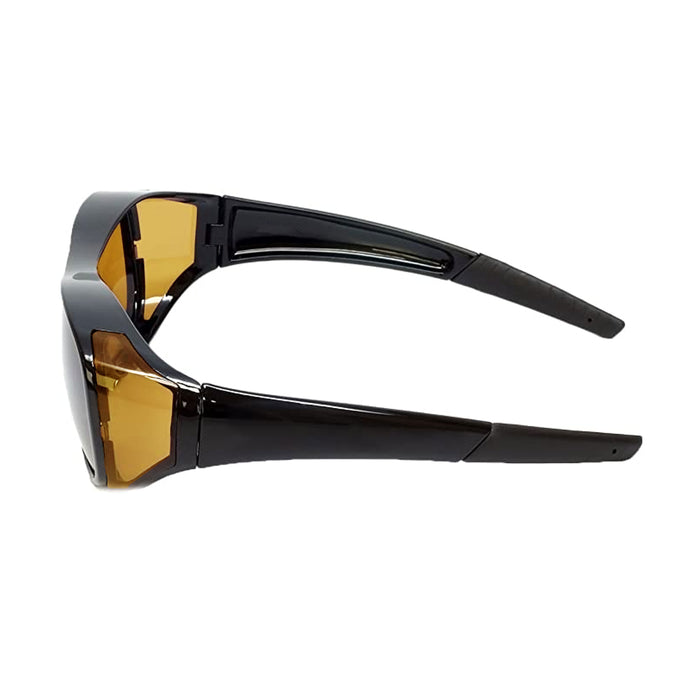 2 Pc Large Fit Cover Over Most Rx Glasses Sunglasses Safety Drive Yellow Lens