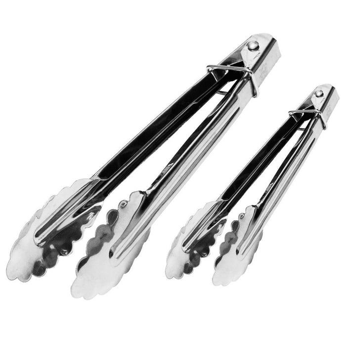 2 Kitchen Stainless Steel Tong 12" 14" Set Food BBQ Salad Grill Serving Utility