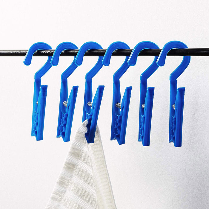24 Pc Laundry Hanging Clothespins Hanger Clothes Pins Clips Pegs Heavy Duty Grip