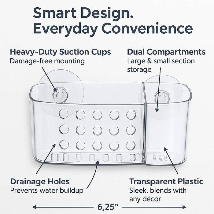 2 Bath Organizer Shower Caddy Bathroom Storage Basket Soap Holder Suction Cups