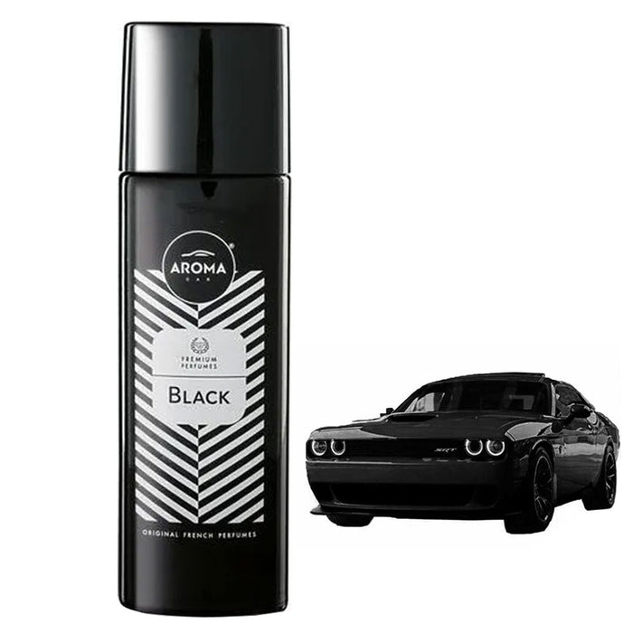 2 Car Air Freshener Black Fragrance European Scent Aroma Deodorizing Spray 50ml