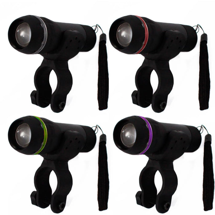 1 Bike LED Tail Flashlight Bicycle Head Light Torch Lamp Safety Waterproof Mount