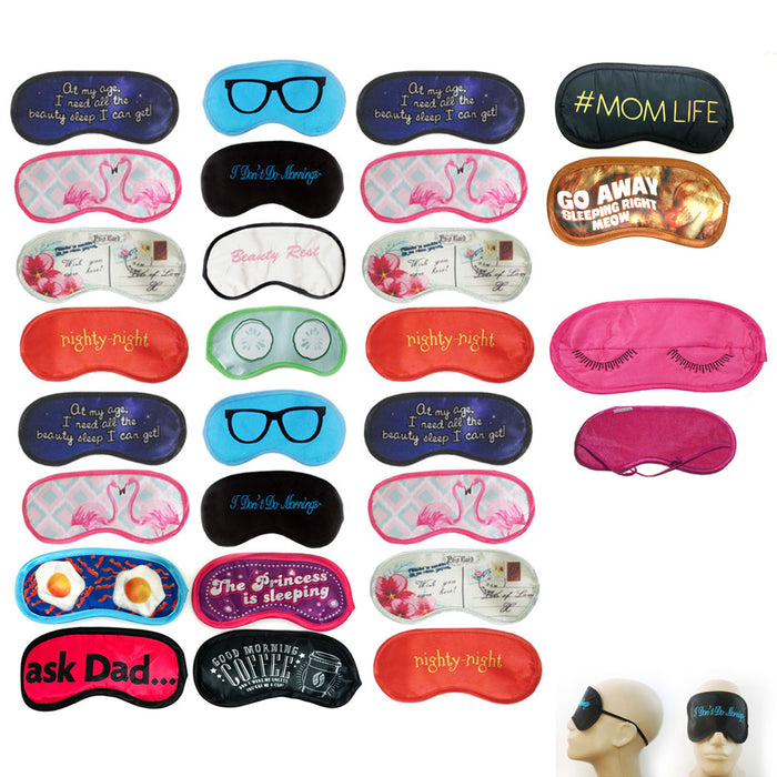 2 Pc Sleeping Eye Mask Silk Blindfold Cover Shade Rest Sleep Aid Funny Gag Gift
