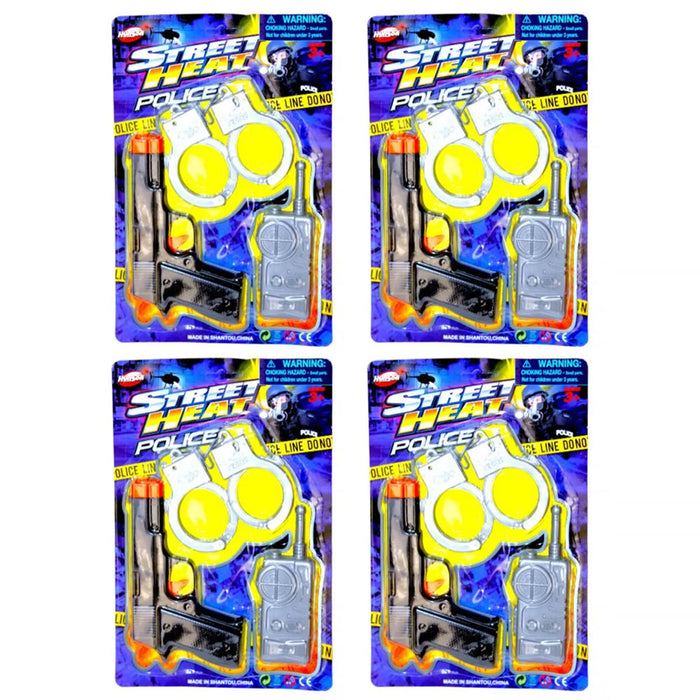 12 Pc Boys Party Gifts Police Toy Gun Handcuffs Radio Sets Sheriff Costume Play