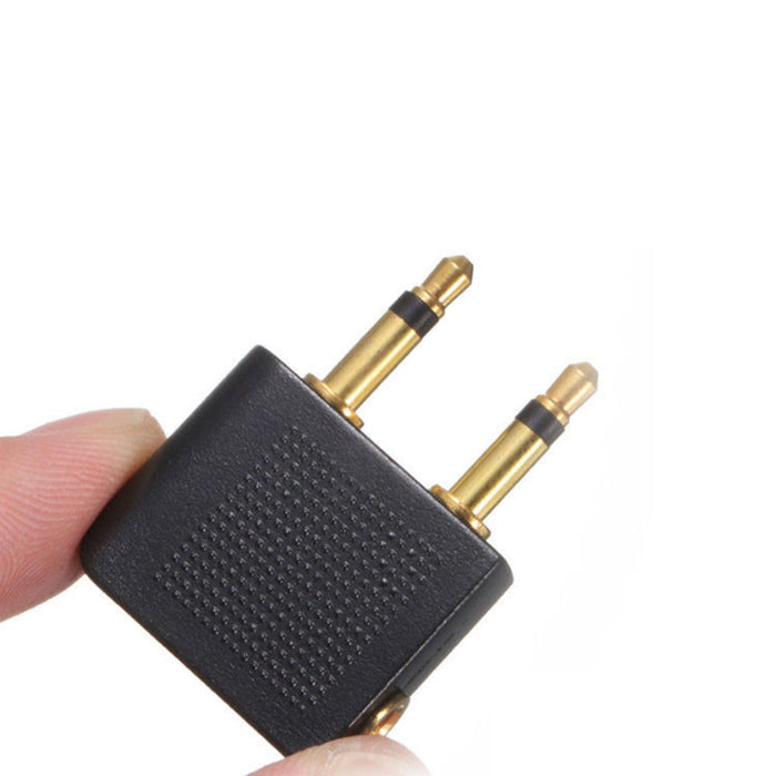 AIRPLANE HEADPHONES JACK ADAPTER PLUG AIRLINE ADAPTOR EARPHONE EAR AUDIO TRAVEL