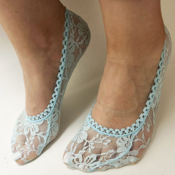 2 Pairs Womens Lace No Show Socks Foot Boat Liner Thin Low Cut Casual Color 9-11