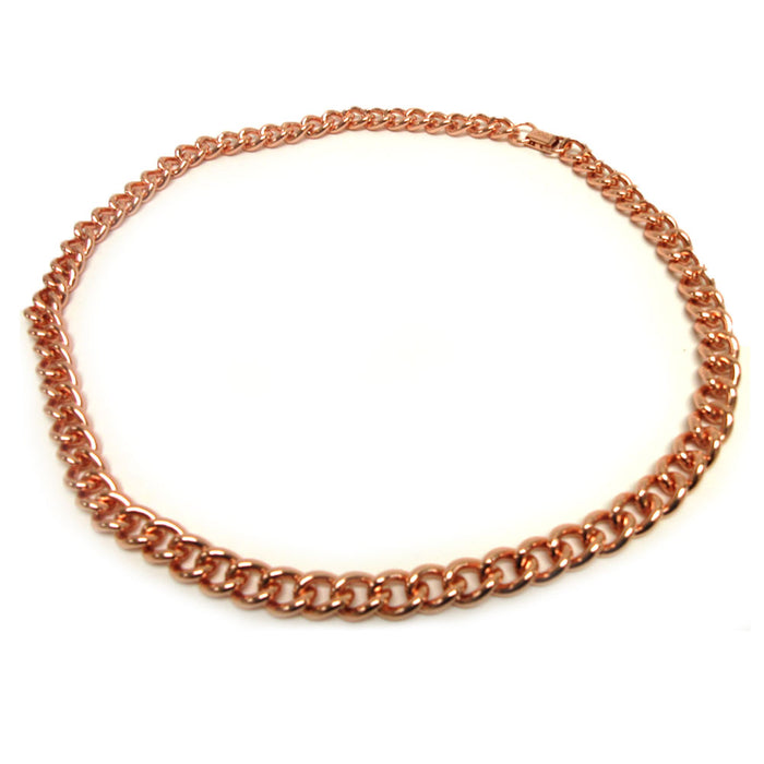 2 Pc Pure Solid Copper Cuban Chain Necklace Curb Link Rider Arthritis Unisex 24"