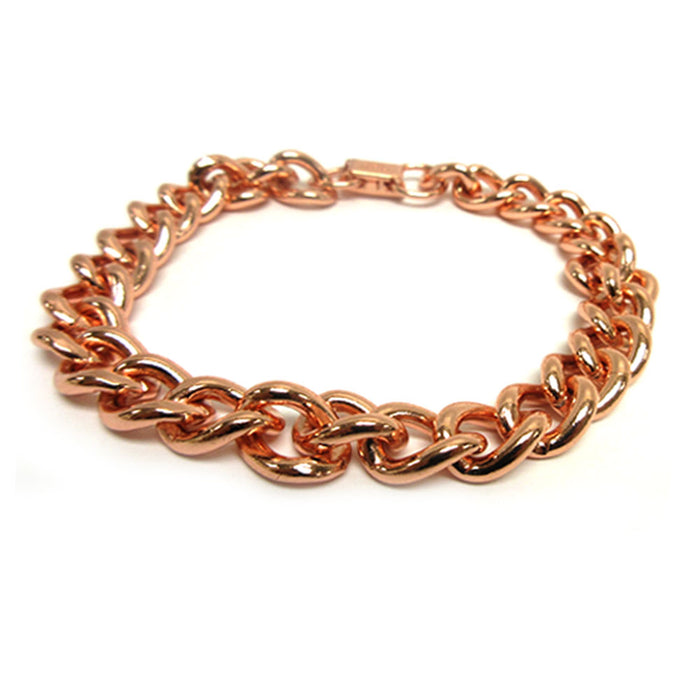 2 Pc Mens Cuban Link Necklace Bracelet Set Pure Copper 24" Solid Chain Jewelry
