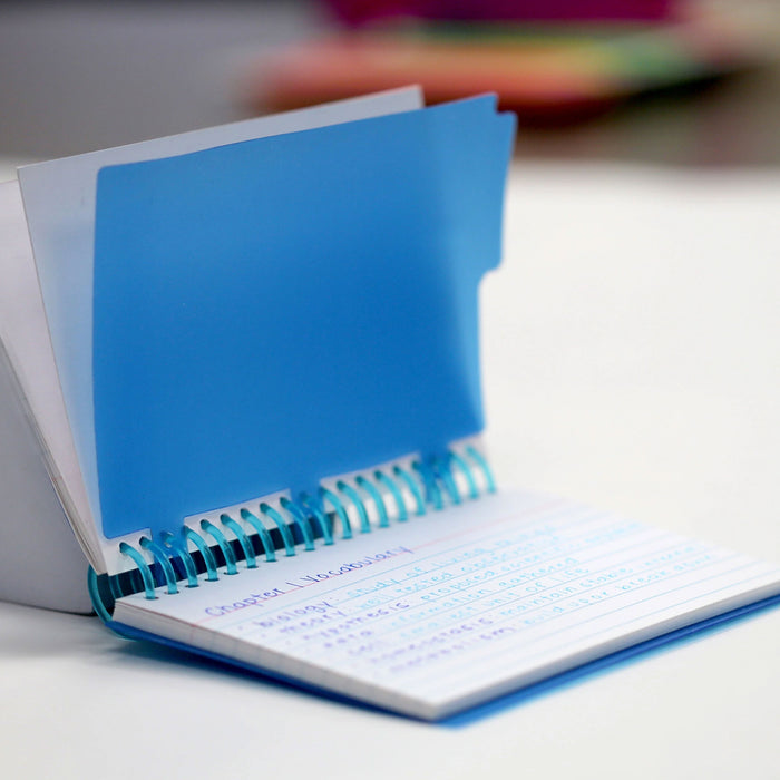 6 Pc Perforated Ruled Index Cards 3" X 5" 50 Sheet 2 Tab Dividers Spiral Bound