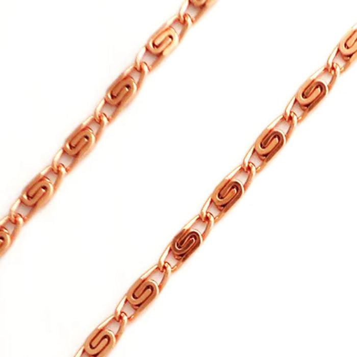 2 Pure Copper Necklace Set Celtic Scroll Link 18" 24" Solid Jewelry Fine Chain