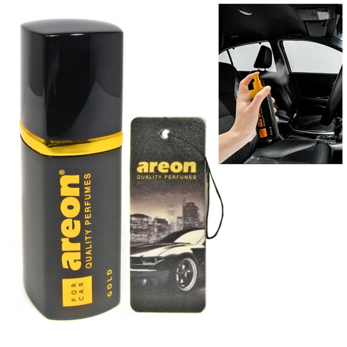 1 Areon Luxury Car Perfume Long Lasting Air Freshener Quality Gold Scent 50ml