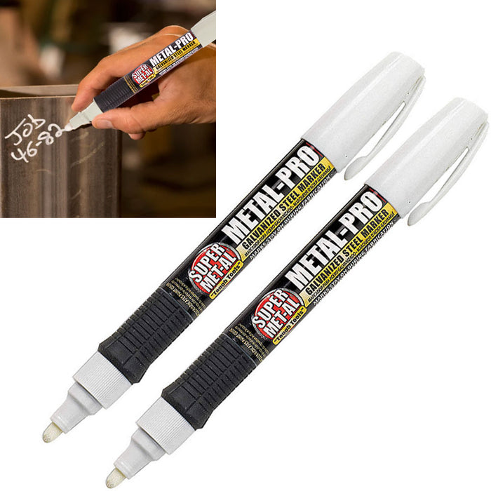 2 Pc Galvanized Steel Marker White Metal Writing Surface Fabrication Washable