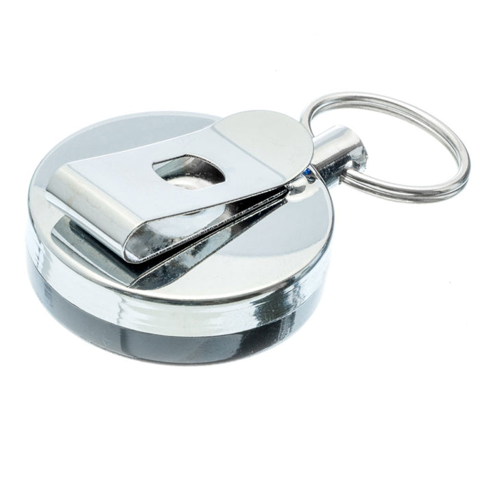 2 Pack Retractable ID Card Badge Metal Reel Recoil Pull Keyring Belt Clip Holder