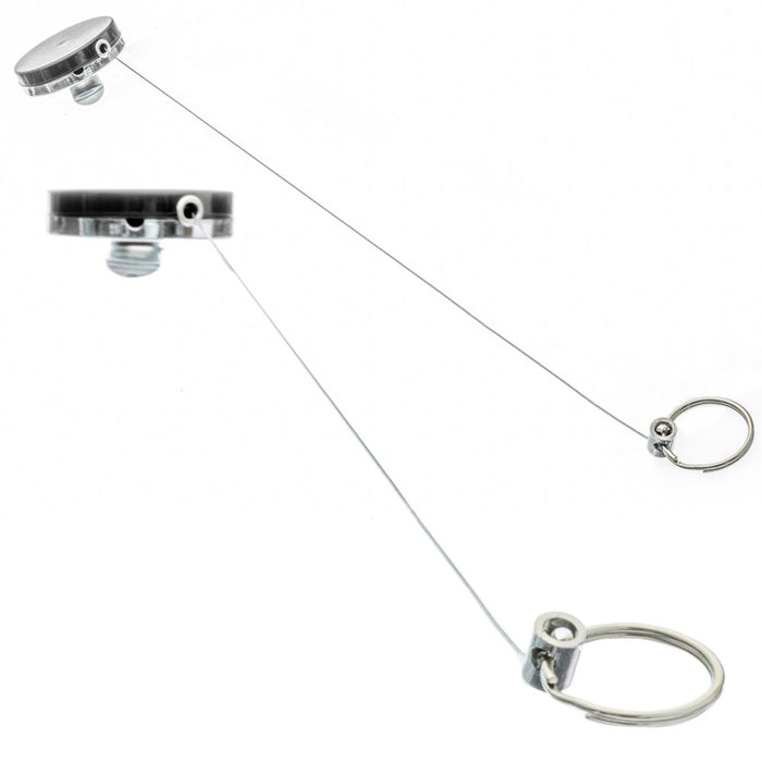 2 Pack Retractable ID Card Badge Metal Reel Recoil Pull Keyring Belt Clip Holder