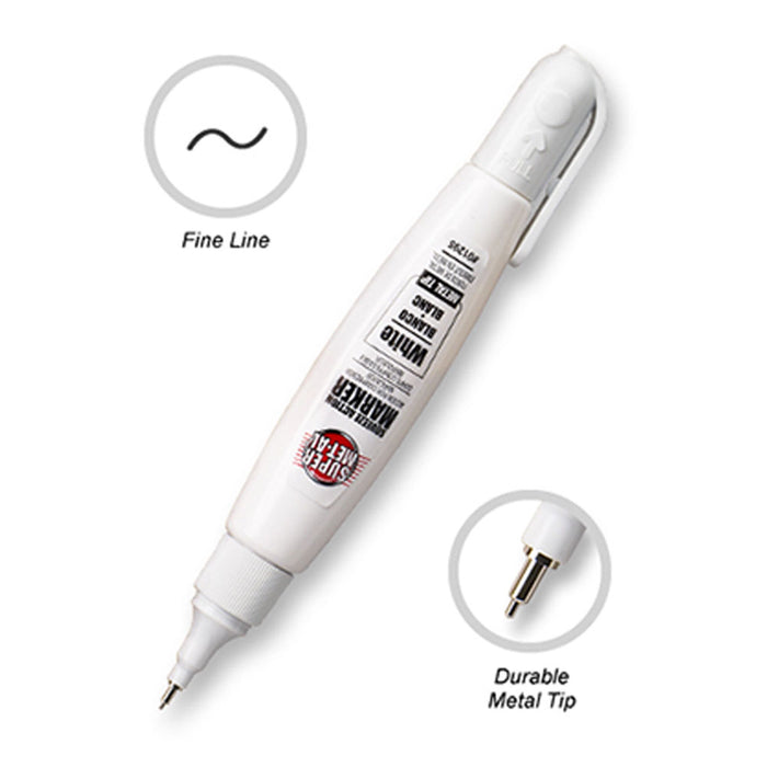 4 X Squeeze Paint Pen Metal Tip White Marker Steel Multi Surface Writer Marking