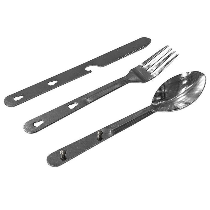 1 Set 4 in 1 Camping Cutlery Stainless Steel Eating Utensil Fork Knife Spoon NEW