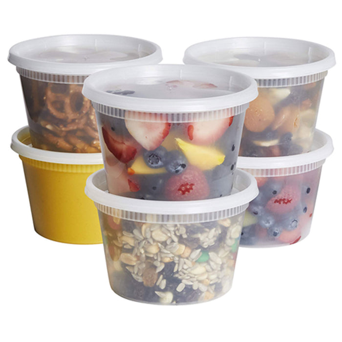 96 Ct Clear Food Storage Deli Containers w/ Lids 16oz BPA-Free Plastic Meal Prep