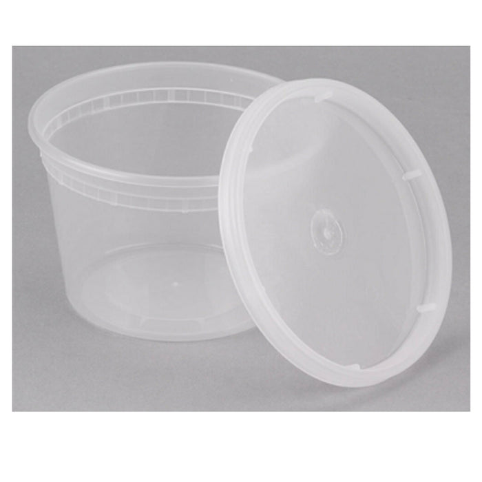 96 Ct Clear Food Storage Deli Containers w/ Lids 16oz BPA-Free Plastic Meal Prep