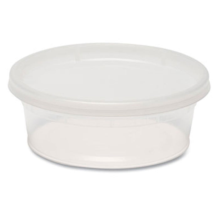 48 Ct 8oz Deli Containers w/ Lids Portion Control Meal Prep Food Storage Clear