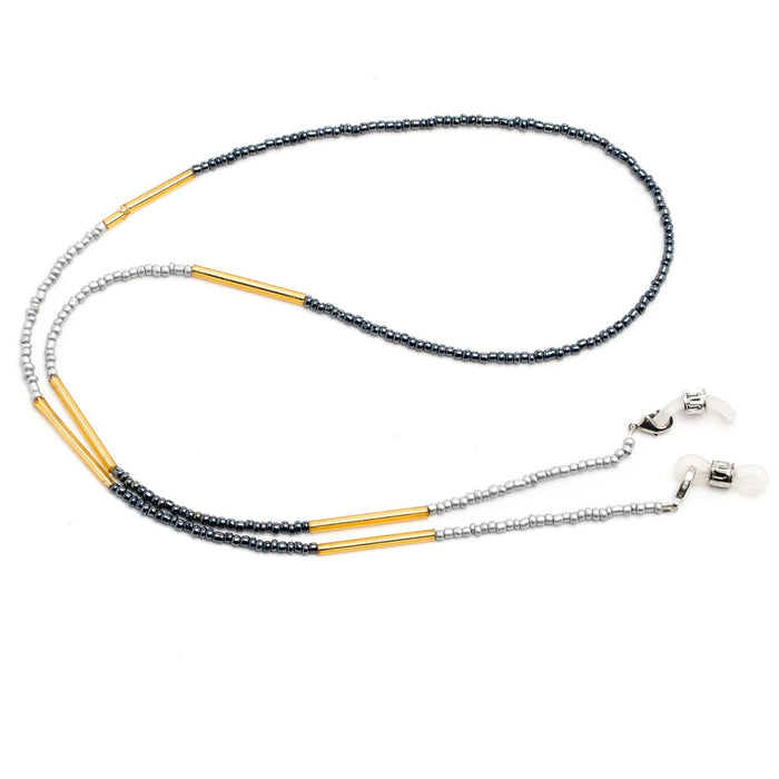 2X Beaded Eyeglass Neck Gold Retainer Strap Eyewear Sunglass Chain Mask Holder