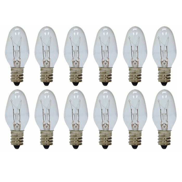 12 Pc 4 Watt Night Light Bulb Candelabra Lamp Christmas Home Lighting Clear 4W