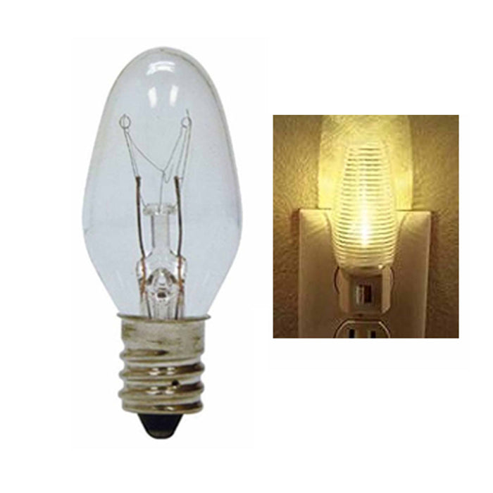 24 Pc Clear 4 Watt C7 Night Light Bulb Candelabra Salt Lamp Christmas Nightlight