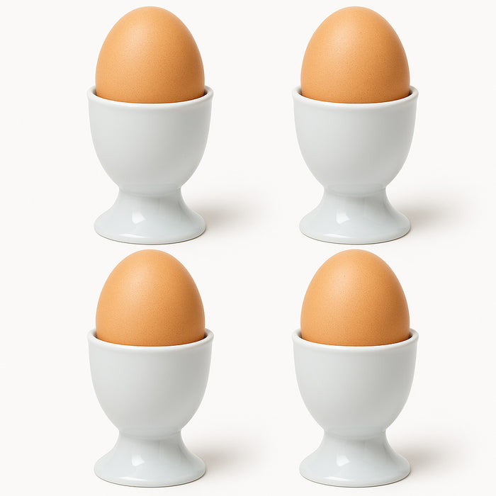 4 Ceramic Egg Cup Holders Classic Soft Boiled Egg Server Breakfast Kitchen Dish