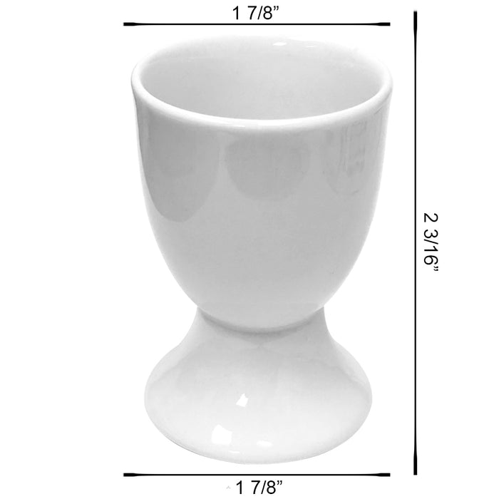 2Pc White Ceramic Egg Cup Holders Soft Boiled Server Set Durable Tableware Cook