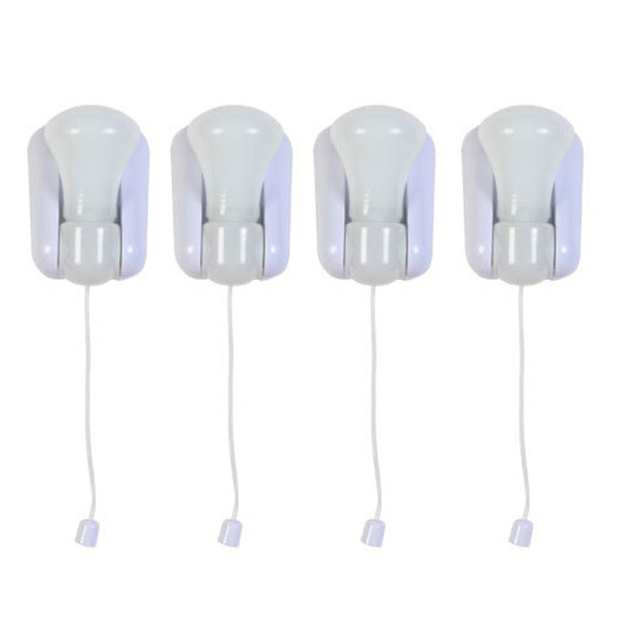 8 Portable Bright Light LED Stick Up Pull String Battery Bulb Cabinet Mount Lamp