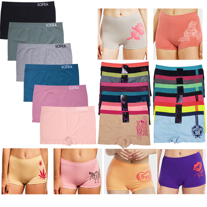 3 Seamless Boyshort Women Underwear Booty Panties Boxer Brief Stretch Yoga Dance