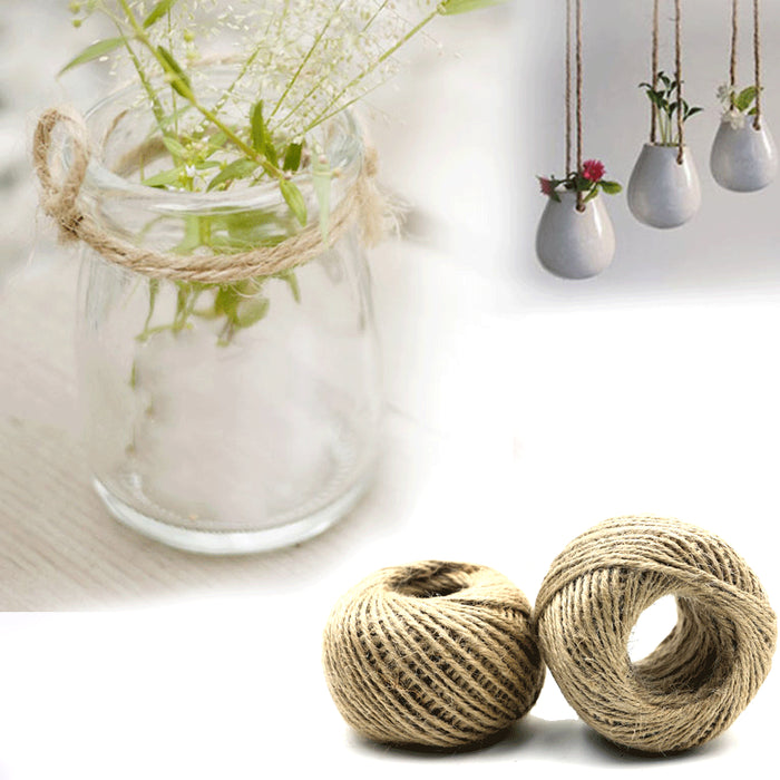 560 Feet Natural Jute Twine String Rope Roll Ball Refill Hobby Craft Scrapbook